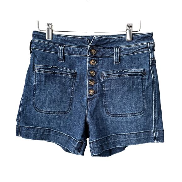 Pilcro by Anthropologie High Rise Slim Denim Shorts - Picture 1 of 5